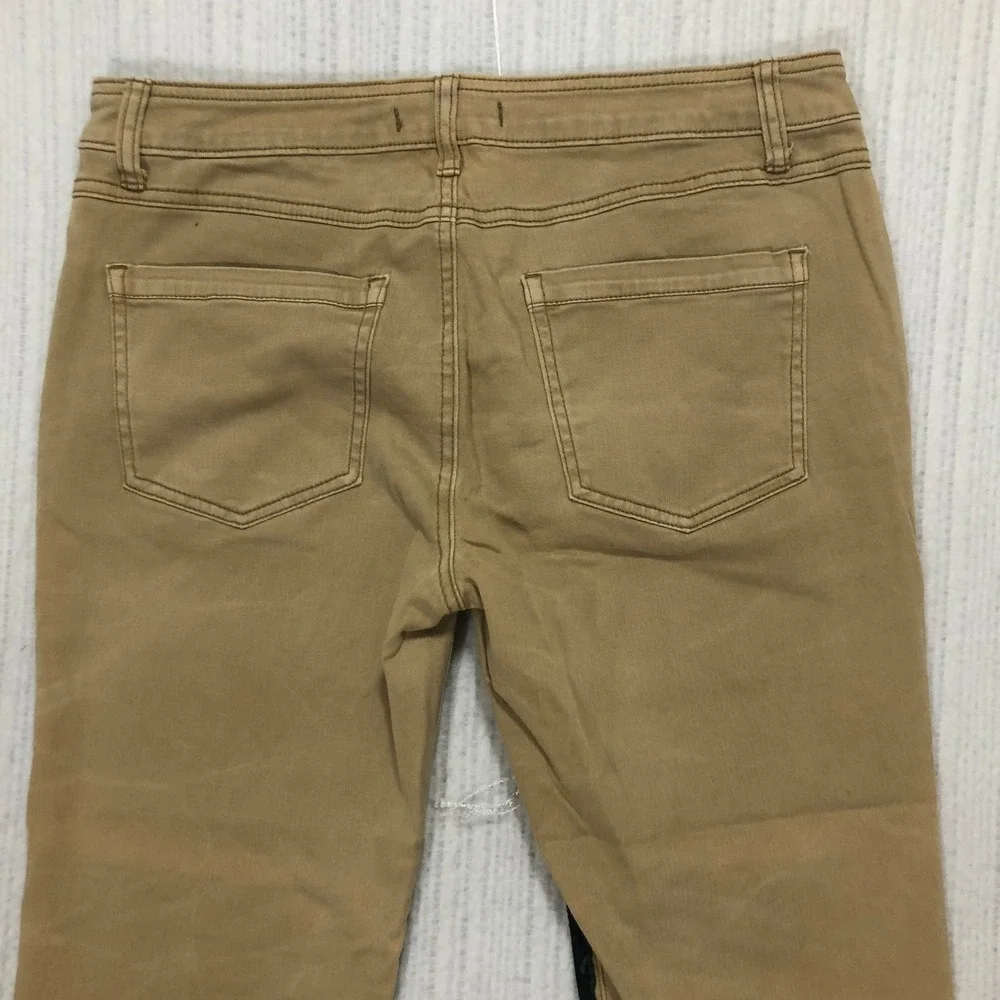 Free People Tan Khaki‎ Utility Patch Knee Pants Size 6